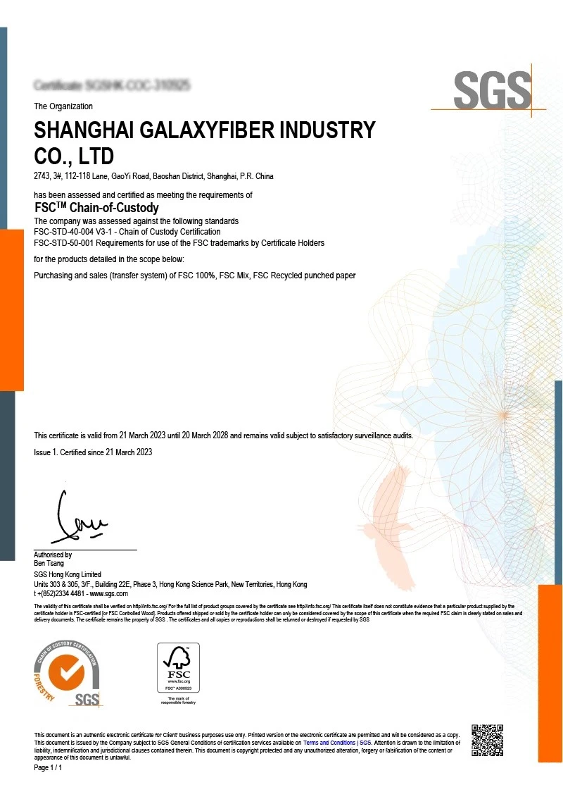GALAXYFIBER quality certificate 3